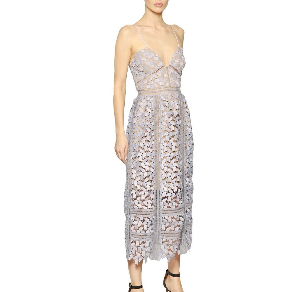 Self-Portrait Lavender Lace Maxi Dress
